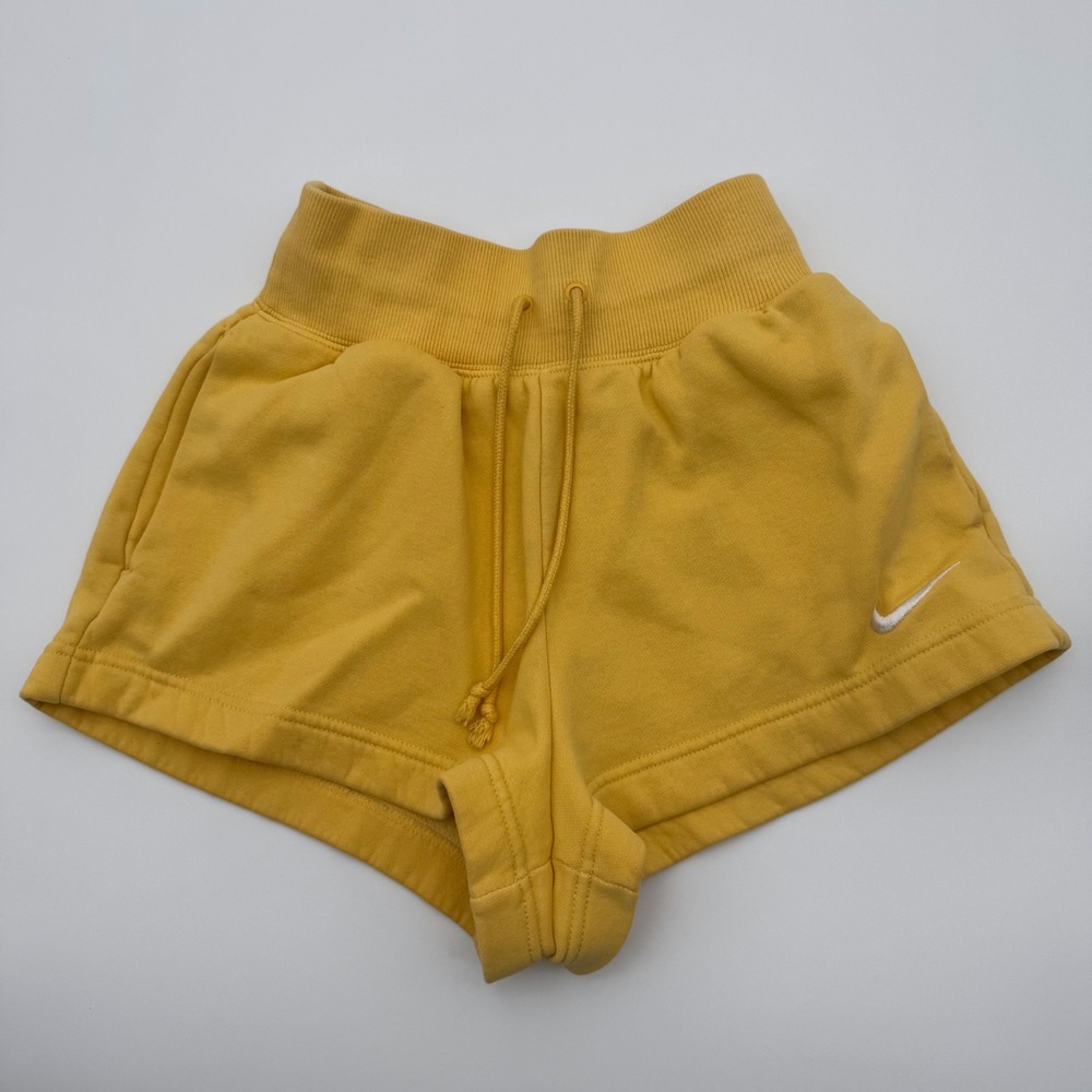 Nike Sportswear Phoenix Fleece High Waisted Shorts Yellow XS